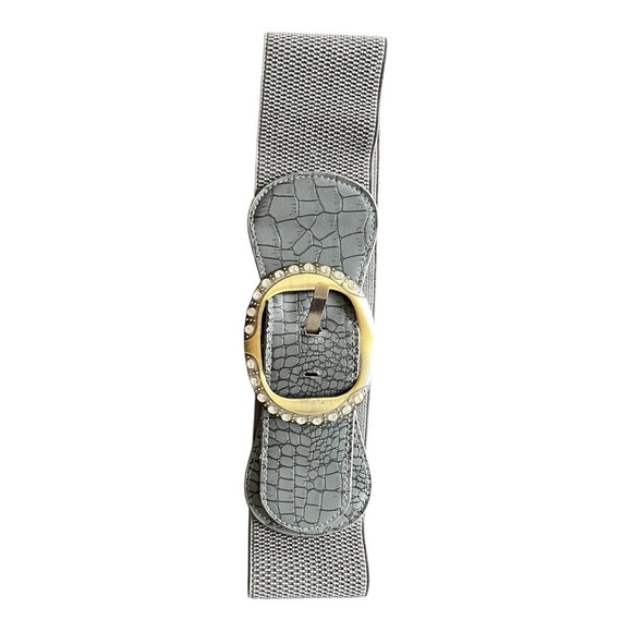 Accessories - Y2K Gray Belt with Gold Buckle